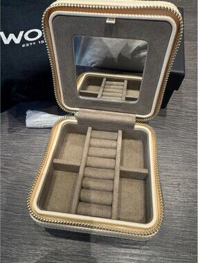 WOLF Caroline Zip Travel Case Jewelry Storage Ivory, 329953